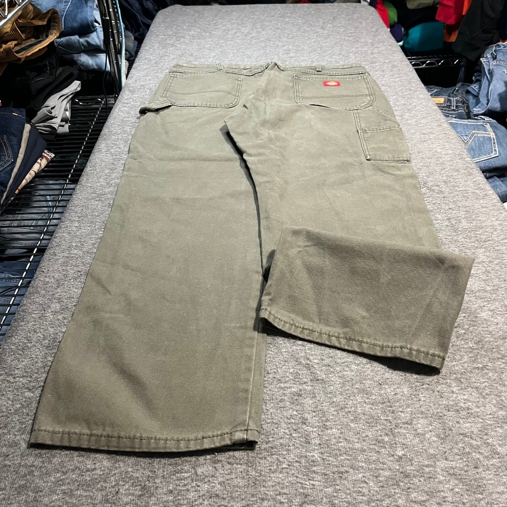 Dickies Relaxed Fit Carpenter Pants 40x32 Green Baggy Duck Canvas Workwear 1